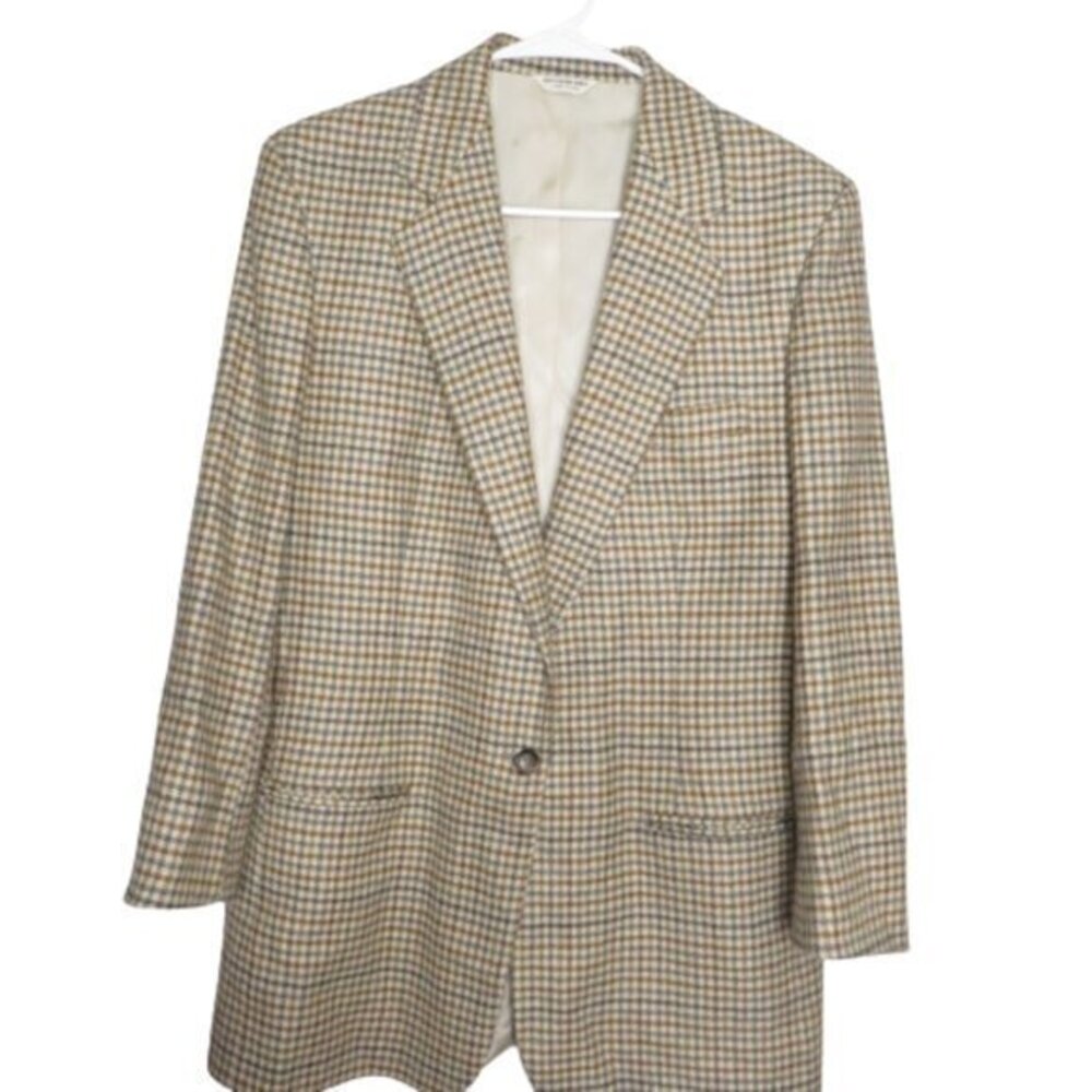 Orvis houndstooth one button blazer coat